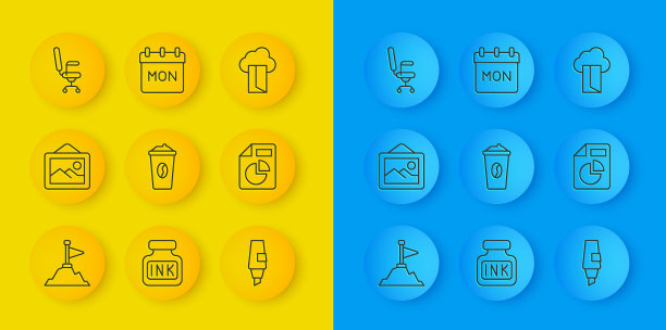 在图片顶部设置有旗帜的山脉图片下载