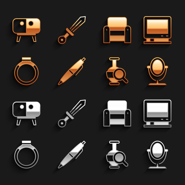 集笔复古电视圆妆镜古朴图片下载