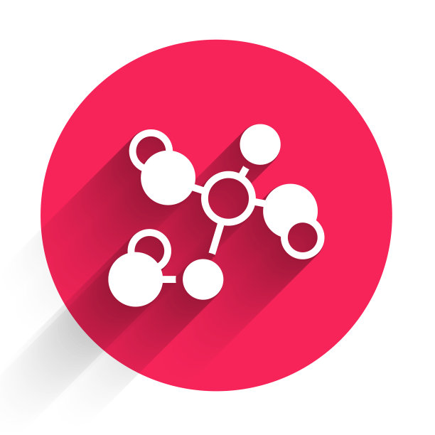 白色化学式图标孤立带长图片下载