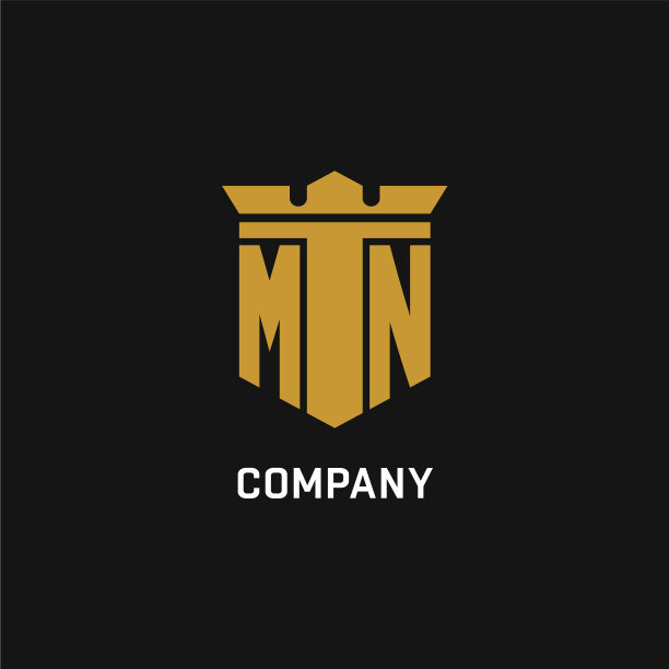 Mn初始标志与盾和冠风格图片下载