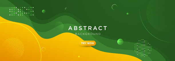 摘要绿色和黄色梯度液体波背景具有几何形状。现代的背景。可以用于登陆页，书籍封面，小册子，传单，杂志，任何品牌，横幅，标题，演示文稿，和墙纸背景图片下载
