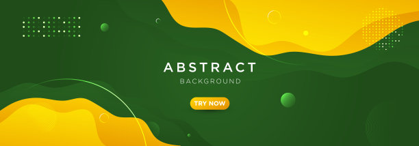 摘要绿色和黄色梯度液体波背景具有几何形状。现代的背景。可以用于登陆页，书籍封面，小册子，传单，杂志，任何品牌，横幅，标题，演示文稿，和墙纸背景图片下载
