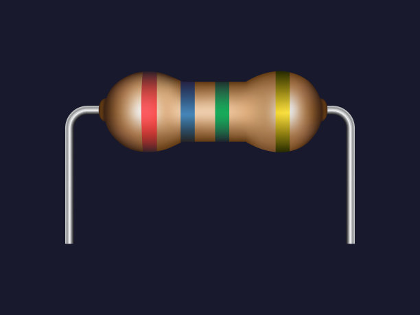电阻器隔离在黑色背景。图片下载
