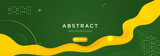 摘要绿色和黄色梯度液体波背景具有几何形状。现代的背景。可以用于登陆页，书籍封面，小册子，传单，杂志，任何品牌，横幅，标题，演示文稿，和墙纸背景图片下载
