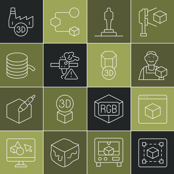 集线几何图形立方体3d打印机图片下载