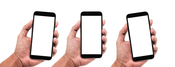 手持，苹果10代推出的类似iphone x的黑色超薄智能手机的新版本，类似iPhonex的正面模型，数字经济背景。图片下载