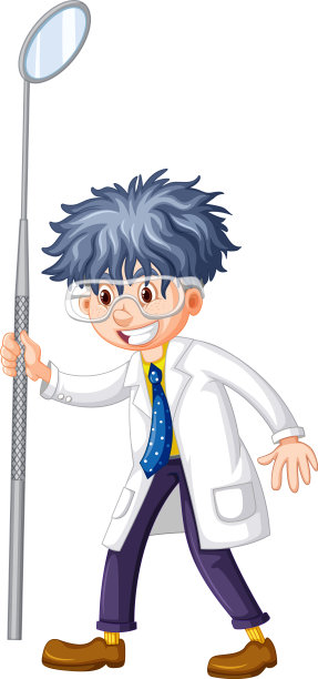 快乐的牙医拿着白色背景的牙科镜子图片下载