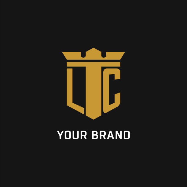 Lc初始标志与盾和皇冠风格图片下载