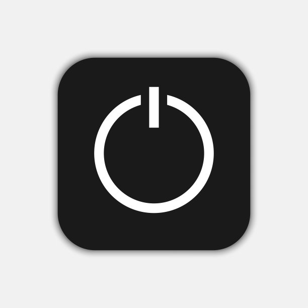 黑色电源按钮图标。矢量插图。图片下载