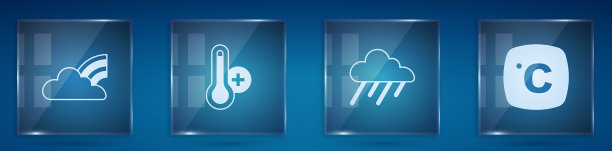 集彩虹与云气象温度计图片下载