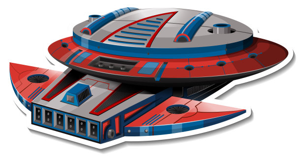 贴纸模板与UFO或战斗机隔离图片下载