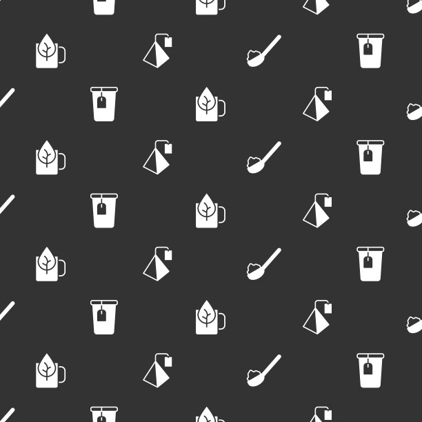 将勺子与糖杯茶叶袋和茶叶图片下载