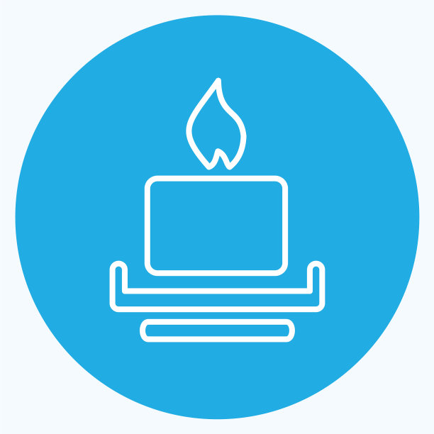 图标蜡烛适合房子象征蓝色的眼睛图片下载