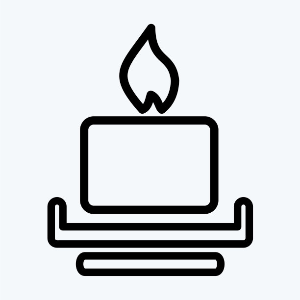 图标蜡烛适合家居符号线条风格图片下载