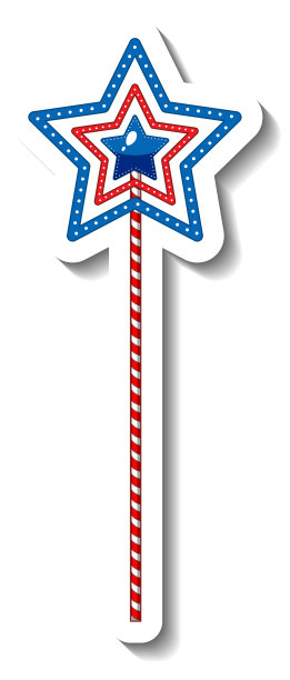 贴纸模板与星杆游乐园元素隔离图片下载