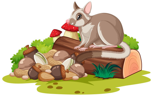 糖滑翔机坐在圆木上图片下载