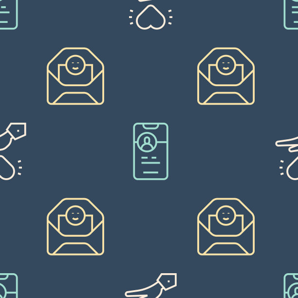 设置线愉快的关系信封与图片下载