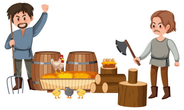 中世纪农民卡通人物图片下载