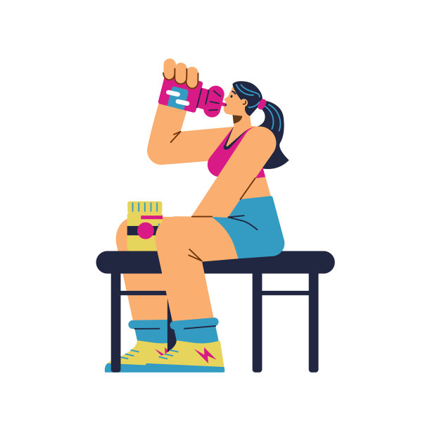 女孩训练前或训练后坐在冷板凳上图片下载