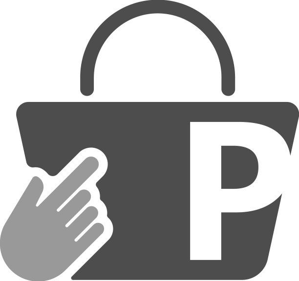 网上购物袋光标点击手标配合图片下载