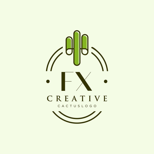 Fx首字母绿色仙人掌标志图片下载