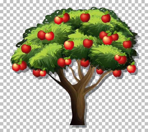 透明背景上的苹果树图片下载
