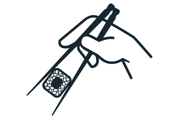 图标手握木筷子寿司图片下载