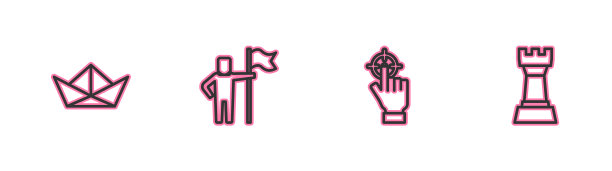 设线折叠纸船目标人持有图片下载