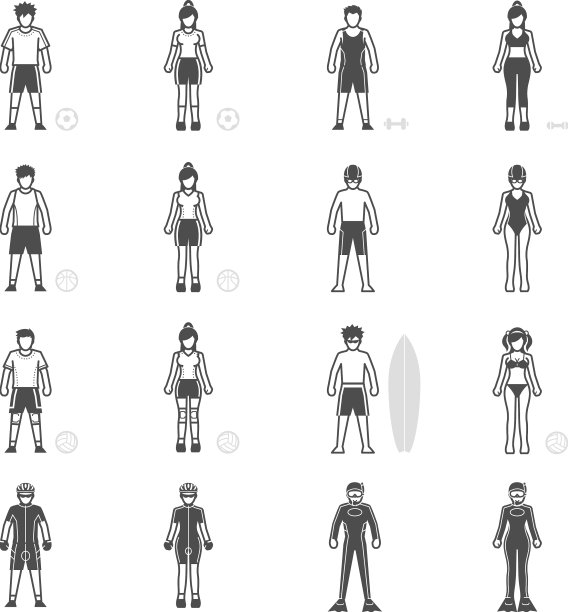 人和体育运动员图标设置图片下载