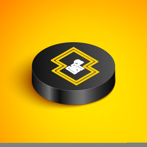 房屋平面图图标孤立在黄色背景上。黑色圆按钮。向量图片下载