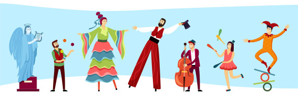 街头表演者，户外小丑，杂耍图片下载