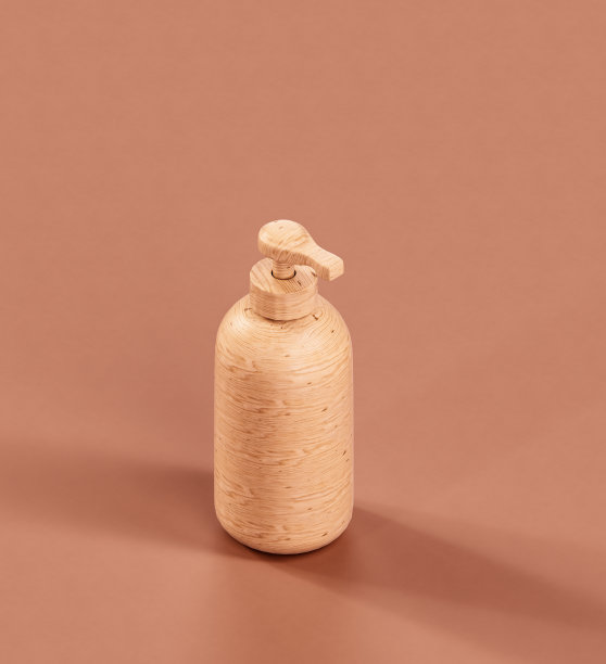 单色内部的等距木制皂液机。家用对象。三维渲染图片下载