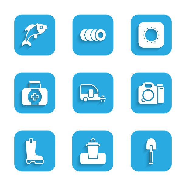 设置房车露营拖车垃圾桶铲照片图片下载