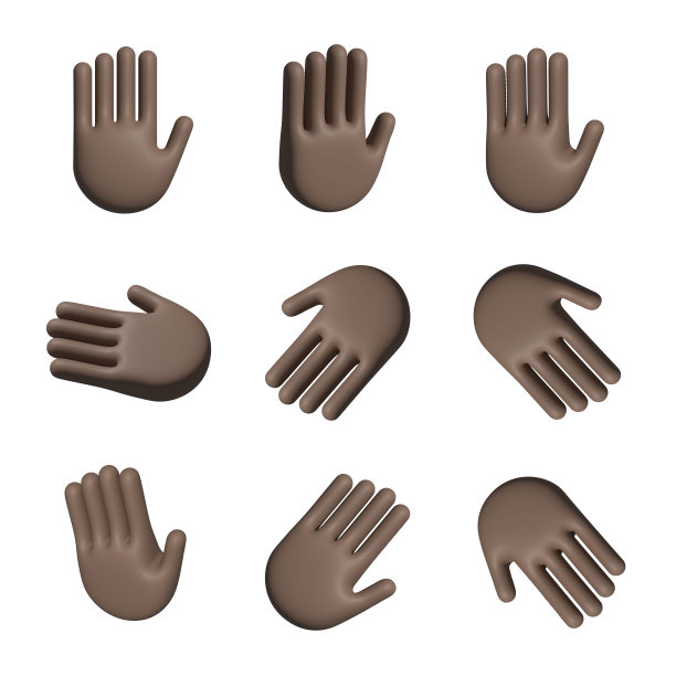 深色皮肤手3D渲染图片下载