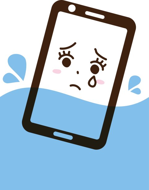 因被淹没而陷入困境的智能手机的表达/插图材料(矢量插图)图片下载