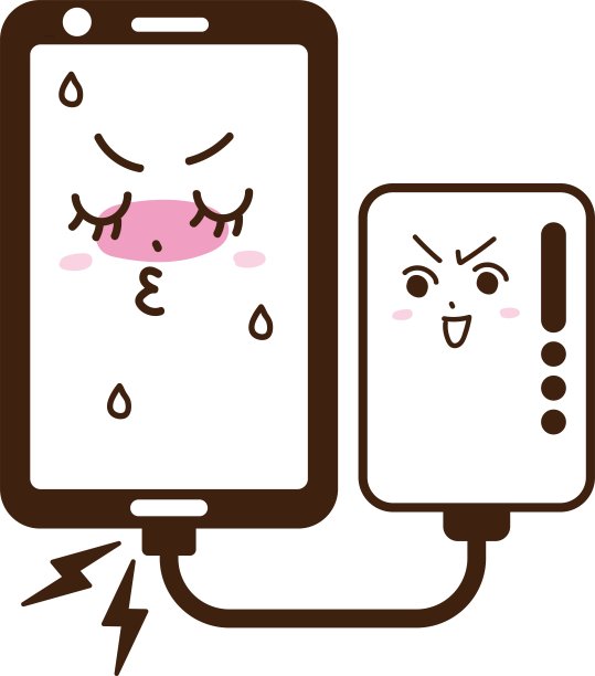 由于过度充电而变得越来越热的智能手机的表达/插图材料(矢量插图)图片下载
