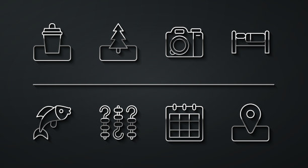 设线垃圾桶鱼床日历扒图片下载
