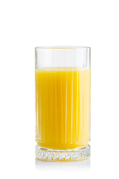 橙汁玻璃，孤立在白色。一杯白底鲜橙汁图片下载