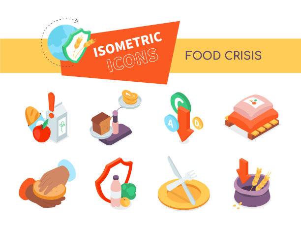 食品危机彩色平面设计风格图片下载
