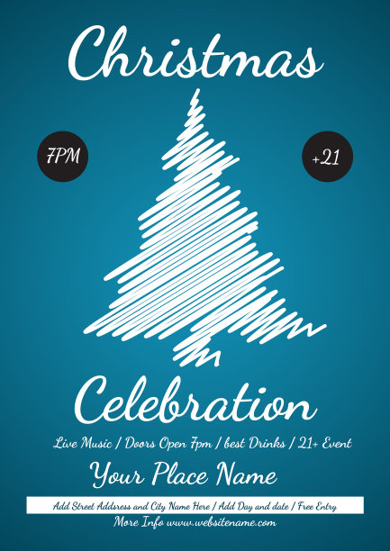 圣诞庆祝派对海报传单设计图片下载