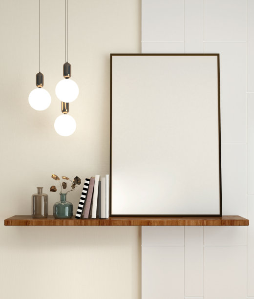 客厅的海报框架。一个现代的设计。图片下载