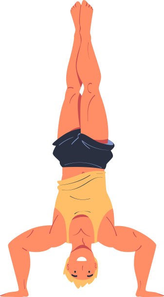 年轻人性格直立做运动图片下载