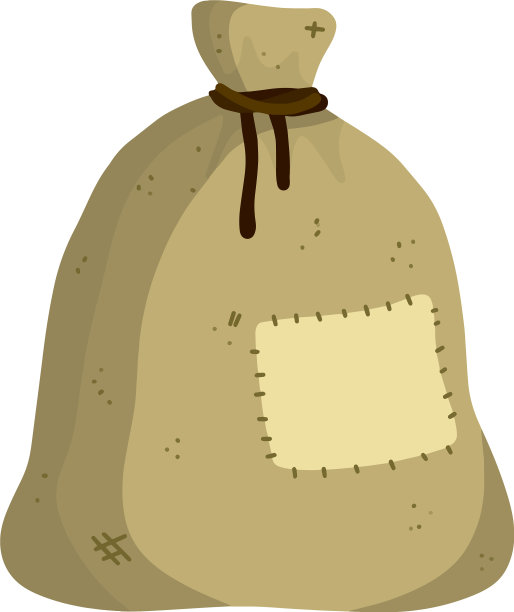 帆布粗麻袋卡通平图片下载