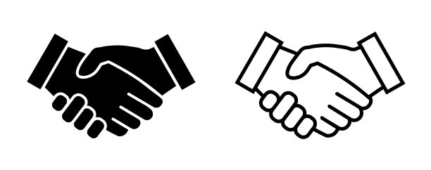 商务握手图标设置合同协议图片下载