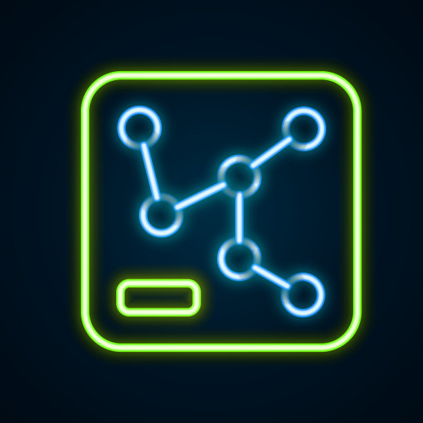 发光的霓虹灯线铁路地图图标孤立上图片下载