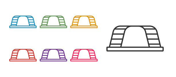 设置线猴栏图标孤立在白色图片下载