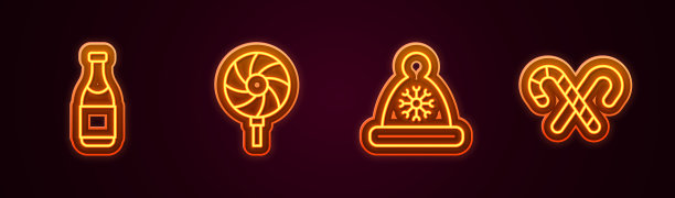 定线香槟瓶棒棒糖圣诞节图片下载