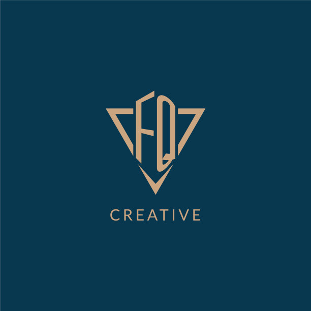 Fq logo首字母三角形造型风格创意十足图片下载