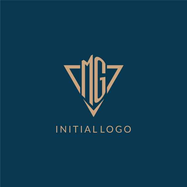 Mg商标首字母三角形造型风格创意十足图片下载
