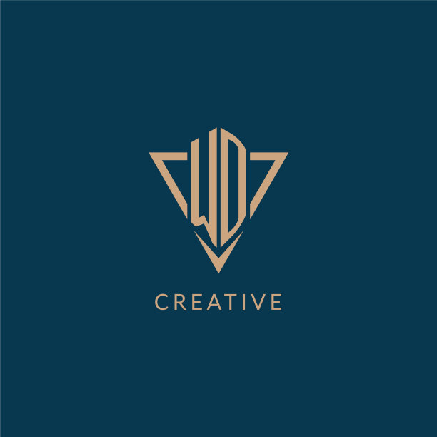 Wd logo首字母三角形造型创意十足图片下载
